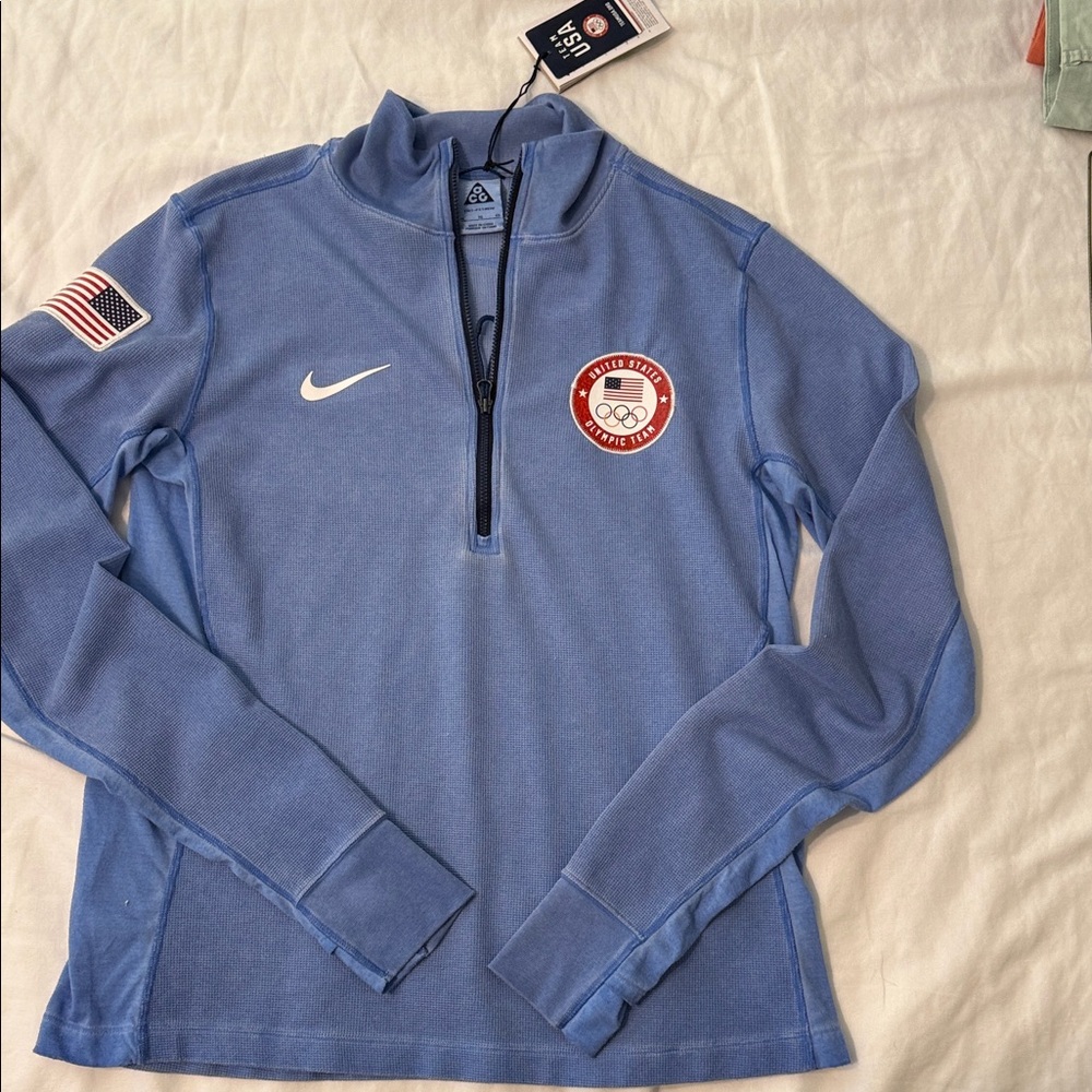 Nike Light Blue Team USA 1/4 Zip Pullover